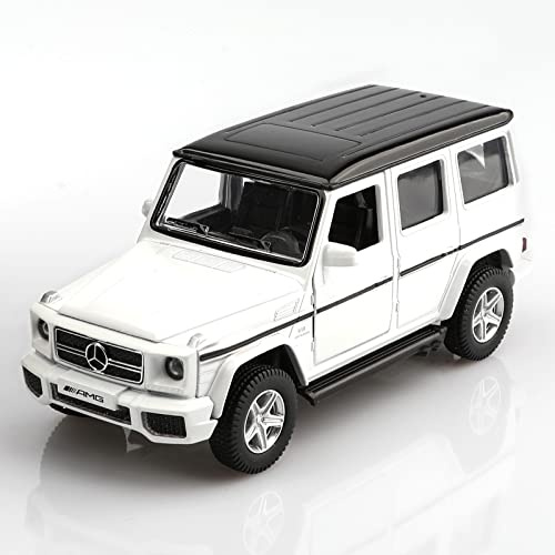 TOKAXI 1/36 Maßstab Mercedes AMG G63 Diecast Automodelle, Rückziehautos G-Klasse Spielzeugautos, Autogeschenke für Jungen und Mädchen (Weiß)