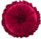 Rundes Kissen, Samt, gerüscht, Blumenkissen, Bodenkissen, Heimdekoration, Kissen für Sofa, Stuhl, Bett, Wohnzimmer, 35 x 35 cm, Rot