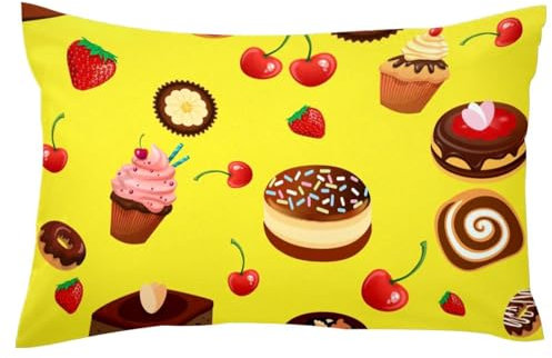 Sweet Canke Donut und Beeren-Kissenbezüge, weicher Samt, Standardgröße, 50,8 x 66 cm (Kissen nicht im Lieferumfang enthalten)