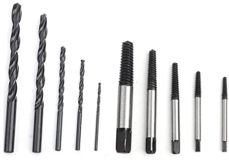 extracteur de vis Jeu d'extracteurs de Vis pour Vis Cassées 5 Pièces Extracteur de Vis endommagé + 5 Pièces M2 M3 M4 M6.5 M7.5 Foret pour Vis M3/boulon/extracteur de Vis endommagé cassé Rapide +
