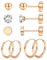 Krfy Titan Ohrringe Set: 5 Paar G23 Titan Ohrringe mit Dot Ball Cubic Zirconia, 20G Hypoallergenic, Flach Zurück, Unisex, Creolen, Farblos, Zirkonia, Feierliche Anlässe, Alltag, Besondere Anlässe