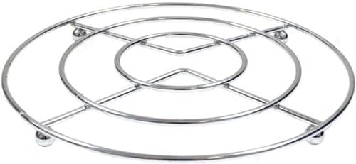 YSAMAX Stainless Steel Round Trivet Holder, Hot Pan Pot Stands, Round Table Ring Set, Trivet Holder Kitchen, Kitchen Heat Resistant Hot Pan Round Steamer Rack (1X)