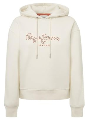 Pepe Jeans Damen Frida Hoodie Sweatshirt, Weiß (Mousse White), XL