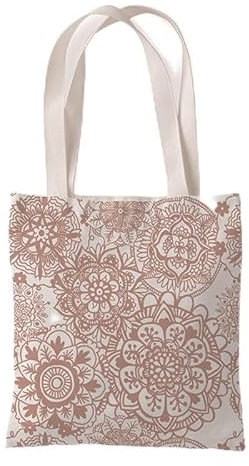 Tote Bag Rosa Crema Bianco Shopping Bag Donna Lavabile Shopper Cotone Borsa di Tela Riutilizzabili Shopping Bag Pieghevole Borsa Tote Grande Capacità Borse di Tela 30x40cm/3 Pcs