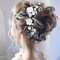 Kiiwah Fleurs de Mariage Cheveux Vigne, Cristal Bandeau de Mariage Bijoux de Cheveux, Perle de Mariée Épingle de Mariage en Forme U, Accessoires Cheveux Mariage pour Femmes et Filles