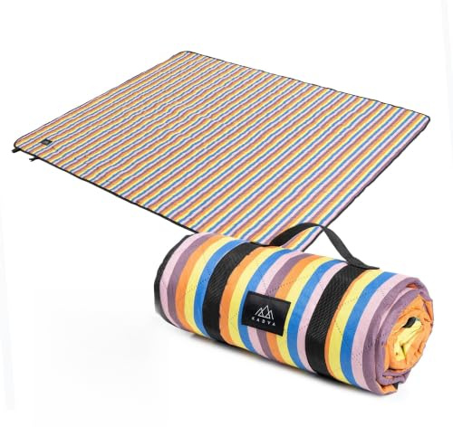 KADVA Picknickdecke 140x170 cm - Outdoor Decke Pink | 100% Polyester, weich & kompakt rollbar – ideal für Picknick, Strand und Camping mit Familie