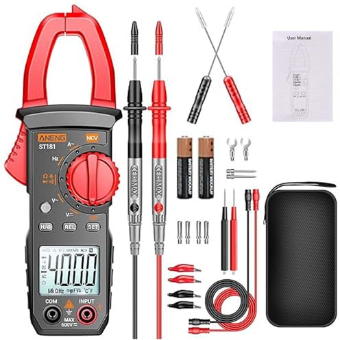 Pinza di alimentazione digitale AC DC Multimetro: True-RMS 4000 Counts Misuratore di corrente Amperometro con selezione automatica della gamma per misurare la tensione AC/DC corrente resistenza,