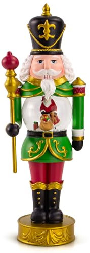 YT3 Studio Weihnachten Nussknacker Ornamente mit Schneekugel, 8.3inch Weihnachten Nussknacker Figuren Traditionelle bemalte Nussknacker Soldat Puppen Sammler Nussknacker Puppen Wohnkultur