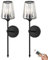 Modern Wireless Wall Sconces Battery Operated Wall Lights Set of 2, Not Hardwired USB Rechargeable Wall Lamps, Dimmable Clear Glass Lighting Fixture for Bathroom Bedroom Vanity Living Room Hallway(Bla