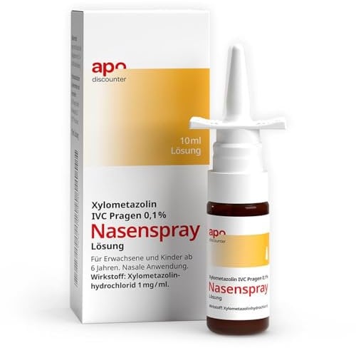 apodiscounter Xylometazolin 0,1% Nasenspray (1x 10ml) - Abschwellend & schnell lindernd bei Erkältung und Schnupfen - Für Erwachsene & Kinder ab 6 Jahren