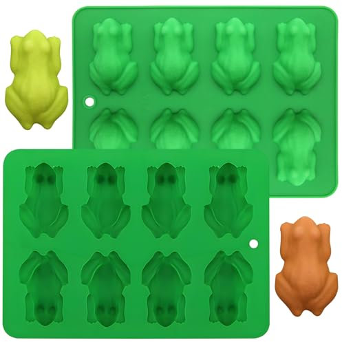 2 Stück Frosch-Silikonform für Süßigkeiten, Schokoladenfrosch, Schokoladenfrosch-Formzubehör, Froschform-Werkzeuge, Schokoladenfrösche, Formen für heiße Kokosbomben, Zubehör, geeignet für die