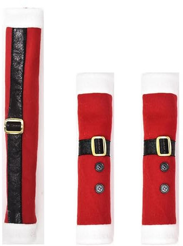 Pcingsia Cubierta de manija de puerta de refrigerador de Navidad, 3 fundas de manija de Navidad para puerta de refrigerador, fundas de perilla de armario de vacaciones, cubiertas de manija de
