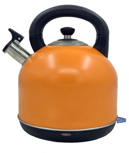 Electric Kettle,Stainless Steel Cordless Kettle,3L 2000W,(matt & high gloss finish,Removable washable anti-scale filter,Pull off lid, Perfect pour spout) BPA-Free (orange, 3L)