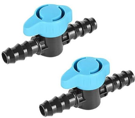 Supertool Drip Irrigation Shut Off Valve, 20mm Plastic In-line Barbed Switch Valve, Hose Stop Valves Hose Connectors for Outdoor Garden Lawn Crop Irrigation, Pack of 2