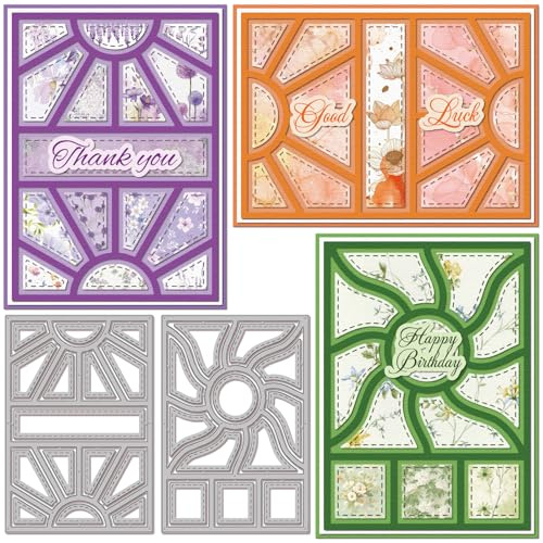GLOBLELAND Splicing Rectangular Background Board Cutting Dies for Card Making