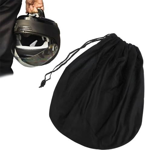 Motorradhelm üBerzug,Universal Helmtasche Motorradhelm,Tragbar Mit Kordelzug,Wasserdicht Reithelm Kinder,Kratzfest Reithelm Tasche,Schwarz,52*46cm,Geeignet FüR Motorradhelme,Fahrradhelme,Skihelmtasche