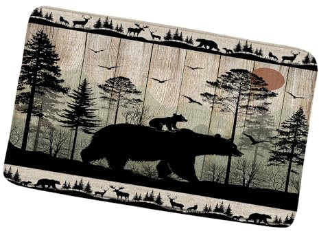 Flanell Bodenmatte Rustikale Hütte Hochwertig Fußmatten Saugstarke Indoor Outdoor Bodenmatte Für Garten Outdoor Küche 60X40Cm