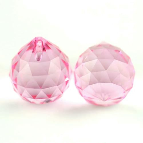 20 mm/30 mm/40 mm, 10 Stück, Kronleuchter-Kristall, facettierte Kugel, Prisma, bunt, Sonnenfänger, Feng-Shui-Kugel, Glaslampenteile, rosa, 40 mm, 10 Stück