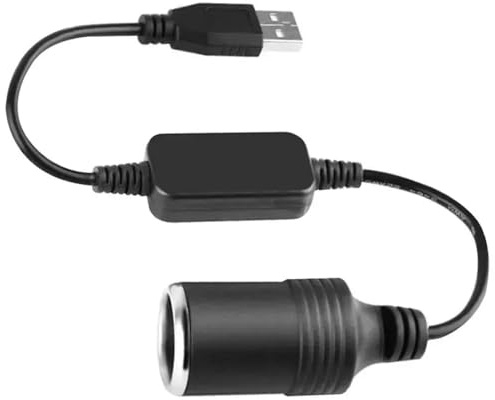 AYMBH 5V USB to 12V Car Cigarette Lighter Socket Converter Cable – Male to Female Adapter Cord 8W Max – Power Dash Cam, E-Dog, GPS, Auto Electronics from Power Bank