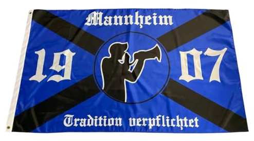 Mannheim Fahne - Tradition verpflichtet, Grösse 90x150 cm, mit Ösen