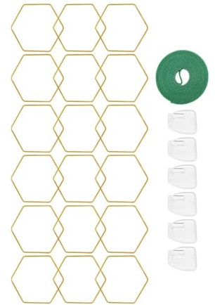 Opatiny DIY 18 Stück Sechseckige Kette Rankhilfe Kletterpflanzen Metall mit mattem Gold-Finish Indoor und Outdoor Garten Dekor