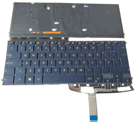 EburpKhbd Tastatur mit Hintergrundbeleuchtung, kompatibel mit ZenBook 3 Deluxe UX490 UX490CA UX490UA UX490UAR (PO Portuguese)