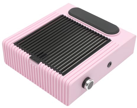 Nagelstaubsauger 80W 4200rpm Staubabsaugung Für Nägel 21 * 23 * 6.7cm Nail Dust Collector für Nagelkunst, Salons, Modellschnitzen, Basteln, Feilen (Rosa)