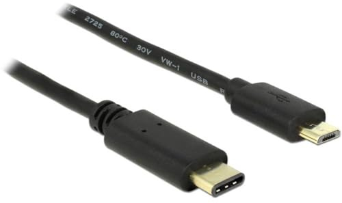 DeLOCK Cable USB Type C 2.0 to USB 2.0 Type Micro B Male 2 m Black