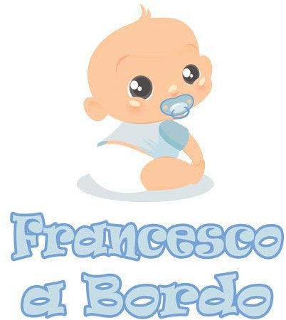 GamesMonkey Adesivo Bimbo Bimba a Bordo - - Nome Personalizzato 12 CM - Maschio - Stickers Auto Esterno Vinile Lucido (Francesco)