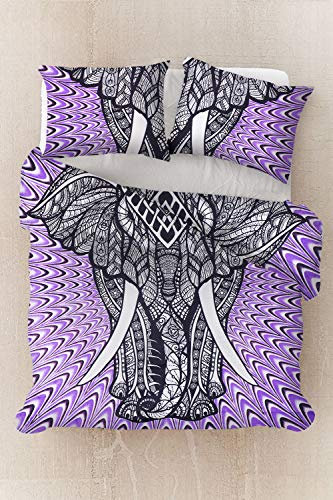 Sophia Art Indisches Hippie-Bettwäsche-Set, Elefant, Mandala, Hippie, indisches Bettbezug, Baumwolle, Mandala, mehrfarbig