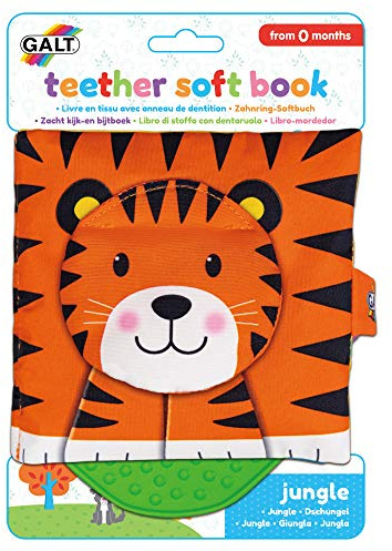 Galt Teether Soft Book Jungle, Baby Teether & Soft Book Toy, 0 Months Plus