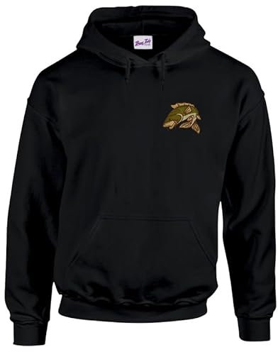 Bang Tidy Clothing Carp Fishing Hoodies Fisherman Gifts Embroidered Mens Hoody Hooded Sweatshirt Black
