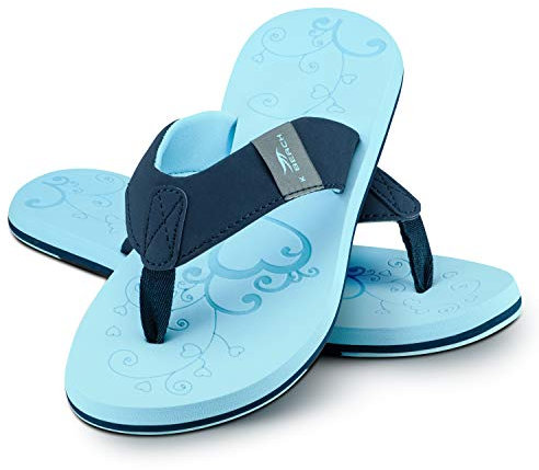 Ultrapower Flip-On Damen Zehentrenner | Flip Flops | Badelatschen | Strandschuhe | Duschlatschen | Zehenstegpantolette | Bad | Sauna Schuhe | Sandalen | ZT2 | Türkis - Blau | Gr.38