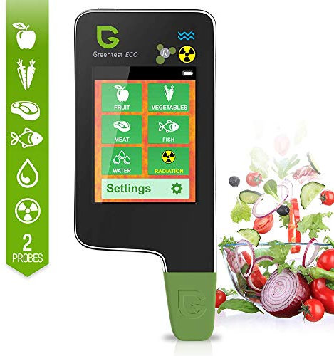 Greentest 6 in 1ECO 5 + Fischnitrat-Tester-Analysator, Strahlungsdetektor-Geigerzähler, Wasserzähler TDS PPM, Tester für Gemüse, Obst, Fisch, Fleisch für Lebensmittelsicherheit