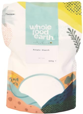 Almidón de patata Wholefood Earth, sin OMG, vegano, sin lácteos, sin azúcar añadido, 500 g