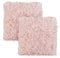 Relaxdays Flauschige Kissen 2er Set, mit Füllung, kuschelweich, Fluffy Zottel Bezug, Plüsch Zierkissen 35x40 cm, rosa