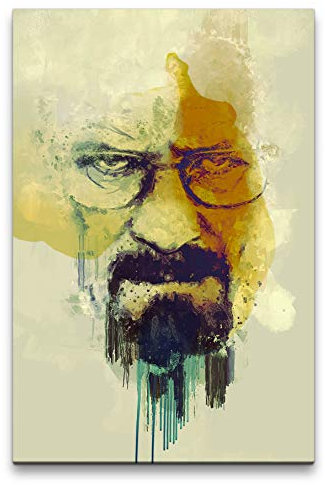 Breaking Bad Walter White Porträt Abstrakt Kunst Kultserie 60x90cm Leinwandbild
