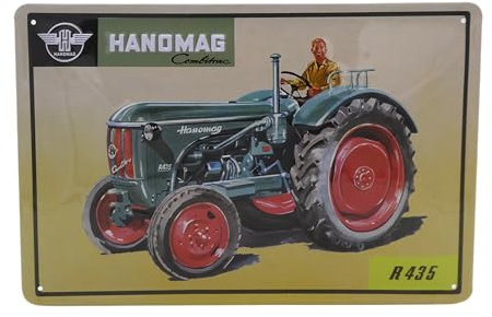 Retro Oldtimer Trakor Blechschild passend für HANOMAG Combitrac Fans - Vintage Werbeschild, Garagen, Werkstatt Deko Schild geprägt, 30 x 20 cm