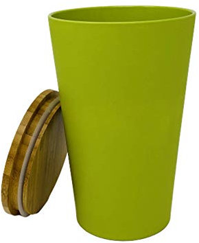 KeMar Kitchenware Tischabfalleimer mit Deckel, Kunststoff, Mülleimer, Abfalleimer, Kosmetikeimer (Grün, 1,2 L)
