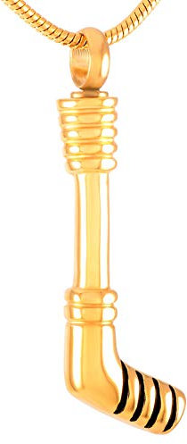 FRDXDAF Gedenkurnen Aus Edelstahl Edelstahl Hockeyschläger Feuerbestattung Schmuck Halten Asche Memorial Urn Anhänger
