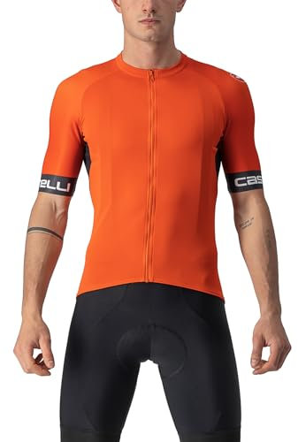 CASTELLI Men's ENTRATA VI Jersey Sweatshirt, Feuriger rot/Dunkles Grau-Ivory, XXL