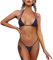 Dadress G String Mini Bikini Ensembles Sexy Maillot de Bain Micro Soutien-Gorge Bikinis Lingerie pour Femme, Bleu Marine, Taille Unique