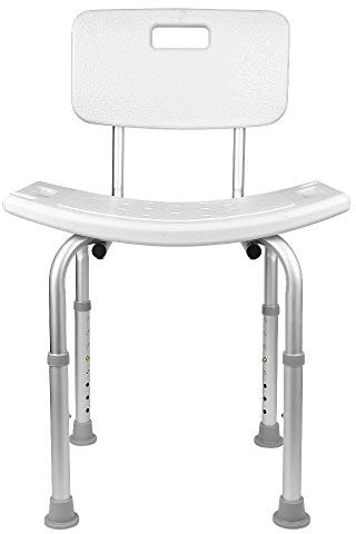 Chaise de Douche pour Personnes âgées et handicapées, Aide à la Toilette, siège de Douche Ergonomique Hauteur réglable Pieds antidérapants Charge Max. 136 Kg alu HDPE (51 * 26 * 70-83.5 cm)