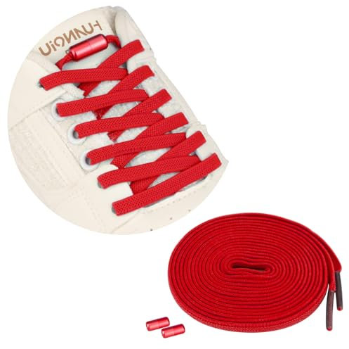Polly Online Cordones elásticos sin atar con hebillas de metal Talla única para todos los zapatos de adultos y niños (Rojo)