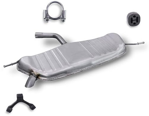 ATEC Germany Auspuff Schalldämpfer Set 1x Endschalldämpfer, mit Montagematerial Kompatibel mit VW GOLF PLUS V (5M1, 521), GOLF 5 (1K1)
