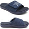 KuaiLu Mens Orthotic Slides Soft Cushion Sport Sandals with Plantar Fasciitis Arch Support Adjustable Open Toe Summer Slippers Slip on Indoor Outdoor Dark Blue Size 8.5