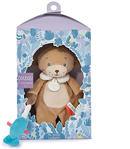 Doudou et Compagnie - La Colline aux Vois – Ma Petit Loulouter – Kuscheltier Otter – Beige – 27 cm – Geschenk zur Geburt – hübsche Nistkasten – DC4050