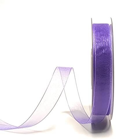 s.dekoda Schleifenband 50m x 15mm Flieder Organza Chiffon Geschenkband Organzaband [1350-114]