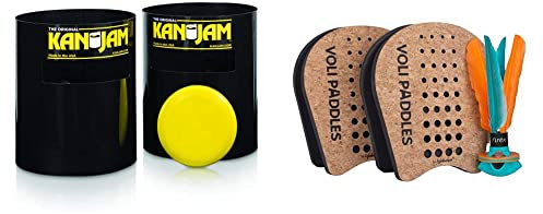 Kan Jam Unisex-Adult KanJam Original Game Set & Waboba VOLI - Überdenken Sie Ihr Paddelspiel – das Hinterhof-Set enthält: - 2 tragbare Paddel und 1 übergroßer Federball 250 x 123 x 212 mm