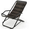 KOMFOTTEU Klappbare Strandliege, Strandschaukelstuhl aus Rattan, Schaukelliege mit Armlehnen & Metallrahmen, tragbarer Liegestuhl bis 160kg belastbar für Garten Camping, 106 x 65 x 79 cm, Grau